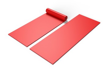 Blank yoga mat for branding, 3d render illustration.