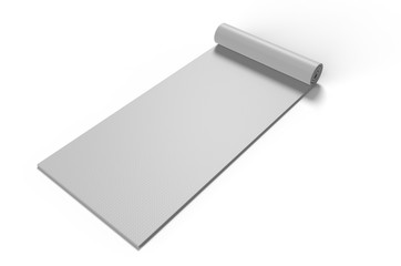 Blank yoga mat for branding, 3d render illustration.