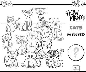 counting cats educational task color book