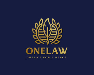 Obraz premium feather law logo template