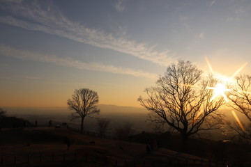 若草山からの夕日