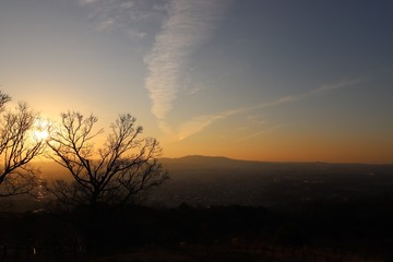 若草山からの夕日