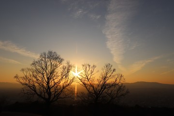 Fototapeta na wymiar 若草山からの夕日