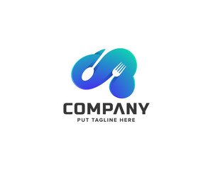 Cloud restaurant logo template for company