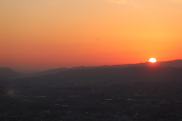 若草山からの夕日