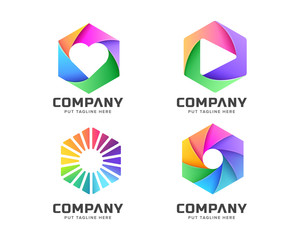 Fototapeta premium hexagon logo collection