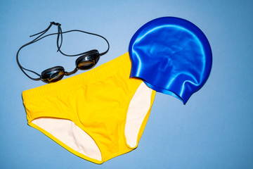 Men's Yellow Swim Briefs and Swim Gear