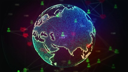 Silhouettes of diverse business team members connect together. Global world social process.The concept shows work in a business team. - Powered by Adobe