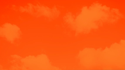 Fantasy lush lava hot orange color sky with clouds, 16:9 panoramic format