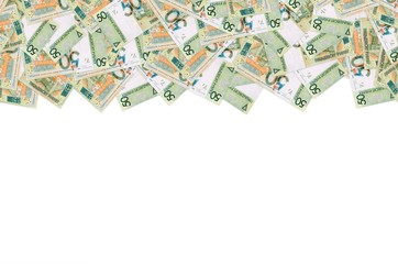 Pattern of new 50 rubles money bill in Belarus. Denomination in Republic of Belarus 2016