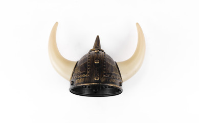 Viking horned helmet isolated on a white background
