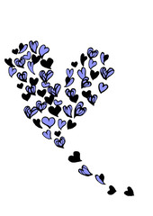 ハートをモチーフにしたテキスタイル素材