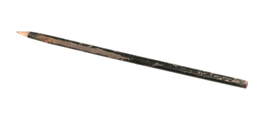 pointed stick, sharp wooden spear isolated on white background