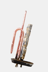 Clean heating element for heating water in domestic water heaters and boilers isolated on white...