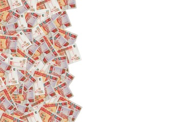 Che Guevara monument on cuban banknote of orange three pesos convertibles 2016