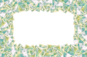 Pattern of new 50 rubles money bill in Belarus. Denomination in Republic of Belarus 2016