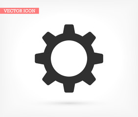 Gears vector icon , lorem ipsum Flat design