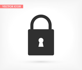 Lock vector icon , lorem ipsum Flat design