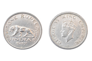 Old Indian One rupee coin - King george VI