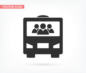 Bus vector icon , lorem ipsum Flat design