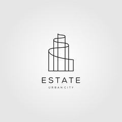 real estate line art logo vector building icon illustration