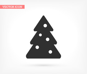 Christmas tree vector icon , lorem ipsum Flat design