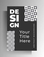 Cover template design for book, magazine, booklet, catalog, brochure, textbook. Geometric monochrome vector illustration.