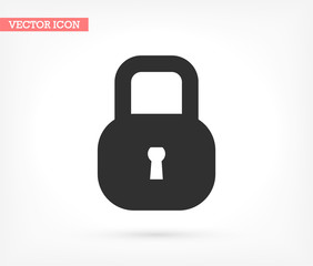 Lock vector icon , lorem ipsum Flat design