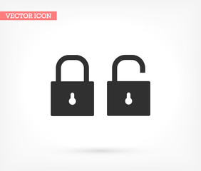 Lock vector icon , lorem ipsum Flat design