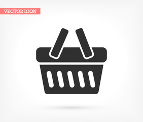 Basket vector icon , lorem ipsum Flat design