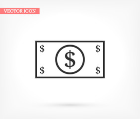Dollar vector icon , lorem ipsum Flat design