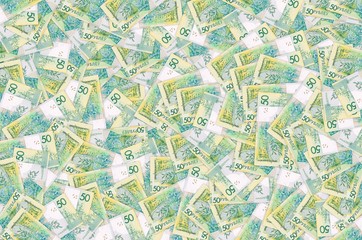 Pattern of new 50 rubles money bill in Belarus. Denomination in Republic of Belarus 2016