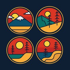 simple logo badge nature design, for t-shirt prints, patches, emblems, posters, badges and labels and other uses