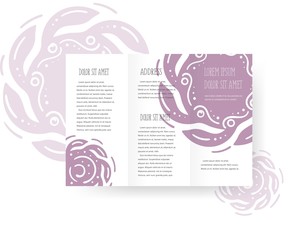 Tri-fold abstract Ocean ornament brochure design template