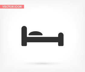 Bed vector icon , lorem ipsum Flat design