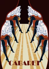 Cabaret Burlesque dancers background poster with women legs © MTaitas