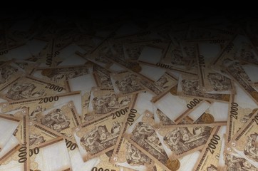 Gabor Bethlen among his Scientists picture by Madarasz Viktor on Hungarian 2000 Forints 2013...