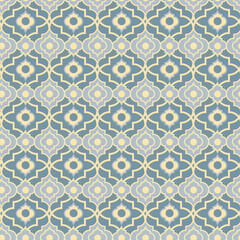 Fototapeta premium Moroccan Blues, quatrafoil background pattern seamless vector pattern