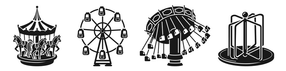 Carousel icons set. Simple set of carousel vector icons for web design on white background © nsit0108