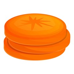 Carrot slices icon. Cartoon of carrot slices vector icon for web design isolated on white background