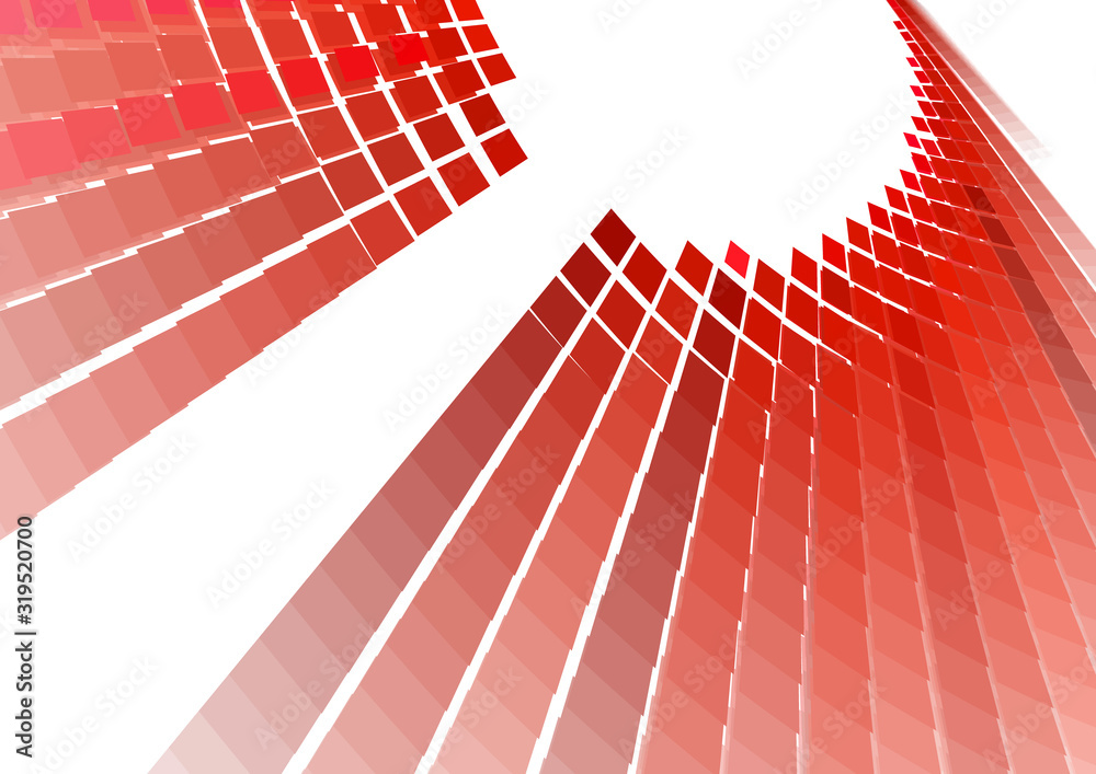 Aufkleber tech background with red squares on white