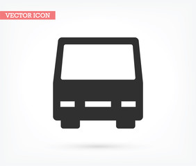Bus vector icon , lorem ipsum Flat design