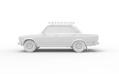 3d rendering of a computer generated model old vintage car isolated.