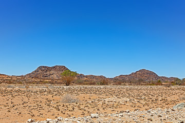 Black hills in barren region of Northern Cape