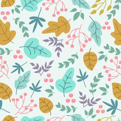 Naklejka na ściany i meble simple pattern design leaves, for clothes, web, background, posters, banner and others