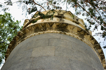 Minaret at the Great Mosque at the tombs of the seven Qutub Shahi rulers in the Ibrahim Bagh India
