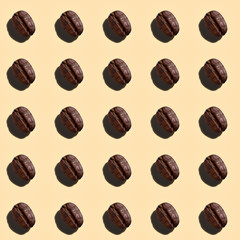 Color pattern of their coffee beans on a light background.