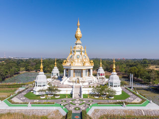 Aerial View of Wat Thung Setthi Temple in Khonkaen Province Thailand