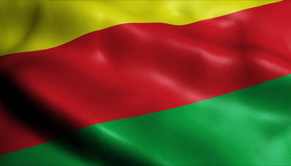 Obraz premium 3D Waving Colombia City Flag of Villa del Rosario Closeup View