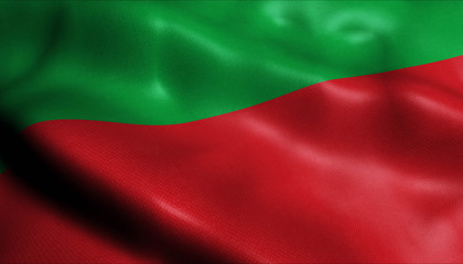 3D Waving Colombia City Flag of Tuquerres Closeup View